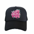 Black Glow up trucker Hat